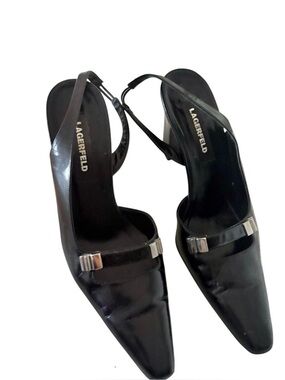 Karl Lagerfeld Slingback Pointed Toe Heels 6.5🖤✨